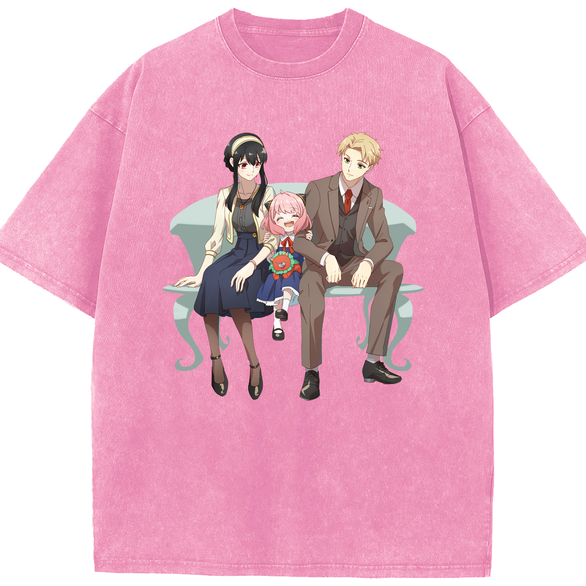 （画像用） SPY×FAMILY间谍家家酒 綿100% ヴィンテージ風 半袖Tシャツ（フロントプリント）